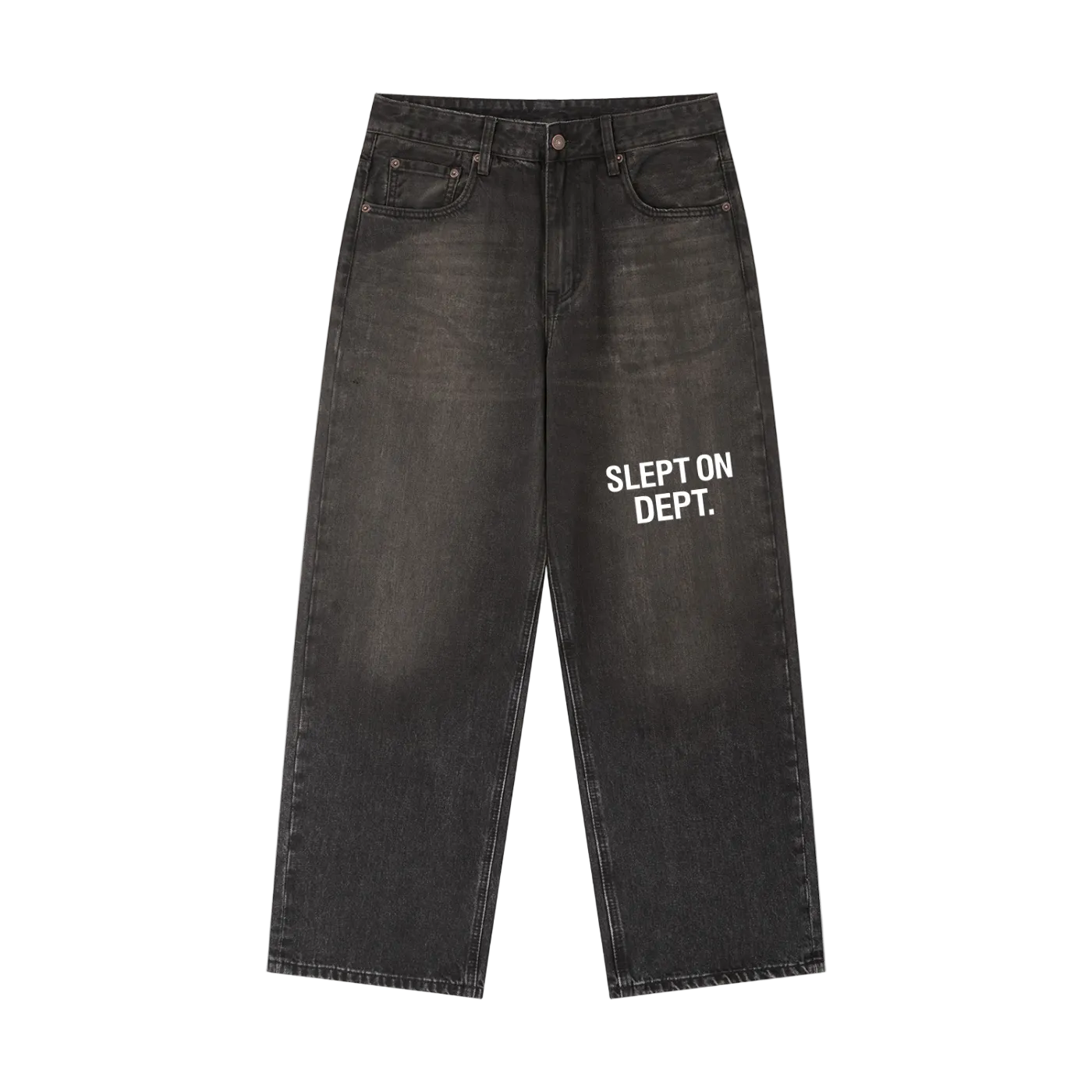 Kwarn x STRMTN - "Slept On Dept." Washed Denim Jeans - Grey