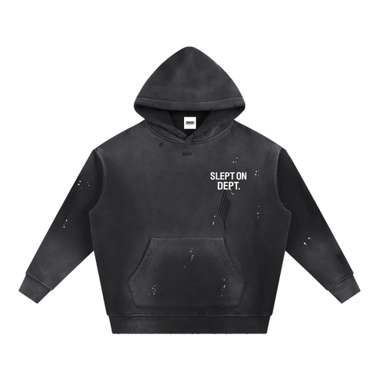 Kwarn x STRMTN "Slept On Dept." Washed Hoodie - Black